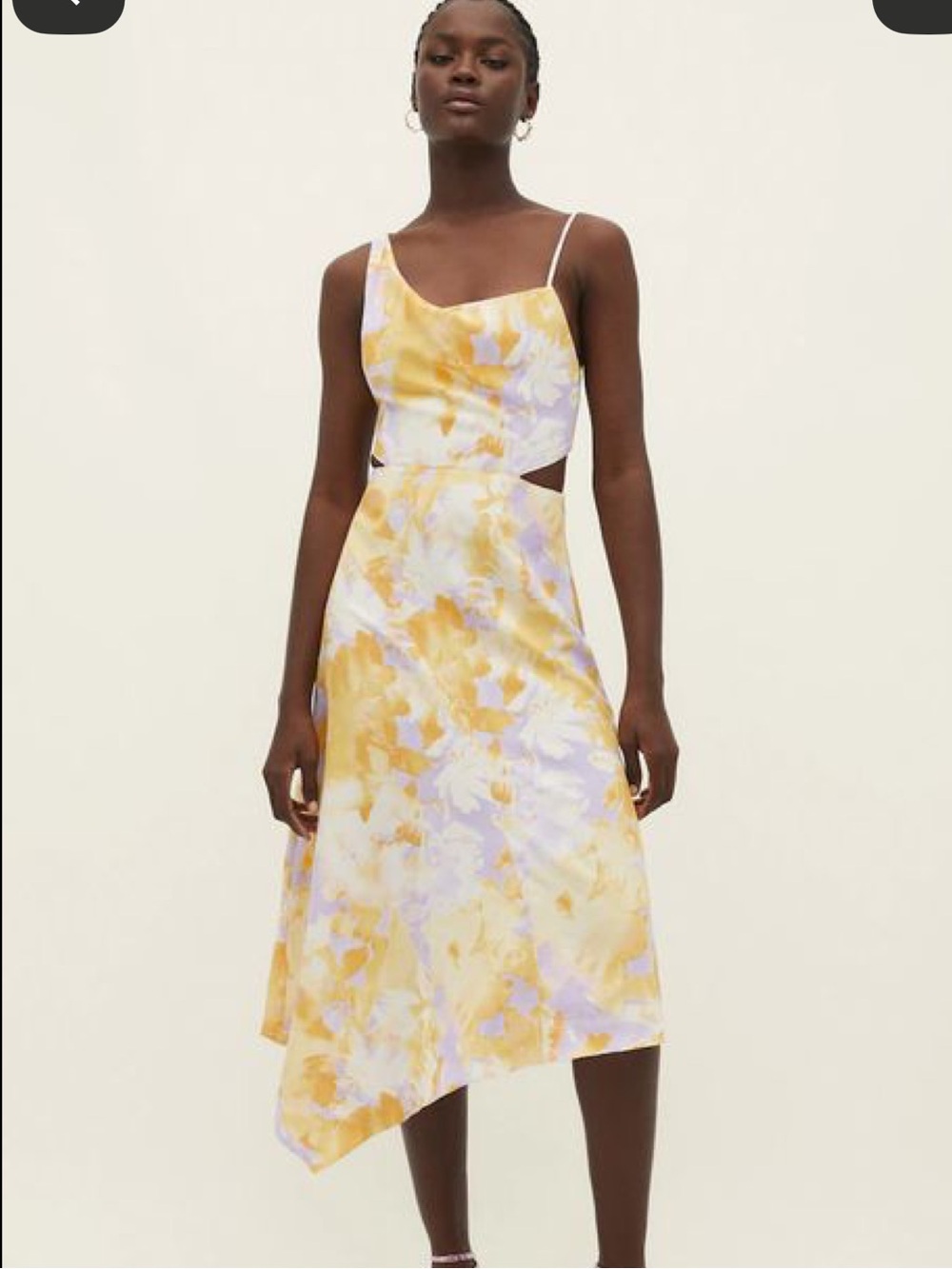 Yellow and Purple High Low Dress
